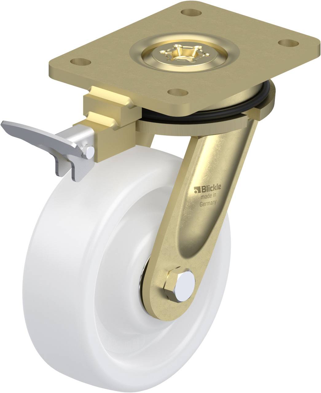 Blickle 355610 LS-SPO 150K-RI4 Forgóvillás görgő, rögzítővel KerékØ: 150 mm Teherbírás (max.): 800 kg 1 db
