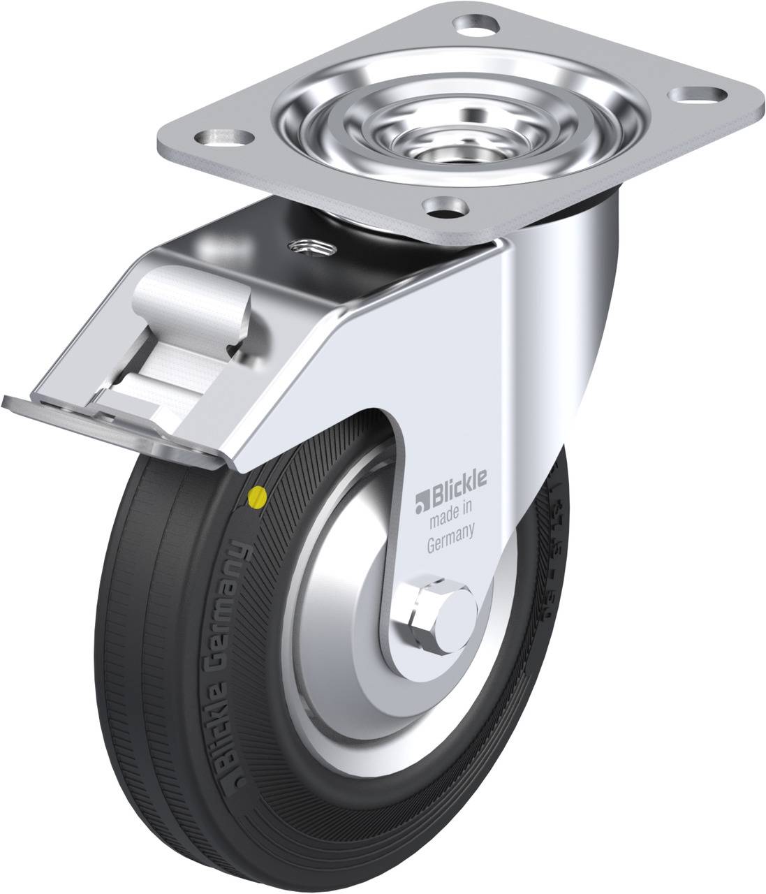 Blickle 234773 L-V 125R-FI-EL-FA Forgóvillás görgő, rögzítővel KerékØ: 125 mm Teherbírás (max.): 100 kg 1 db