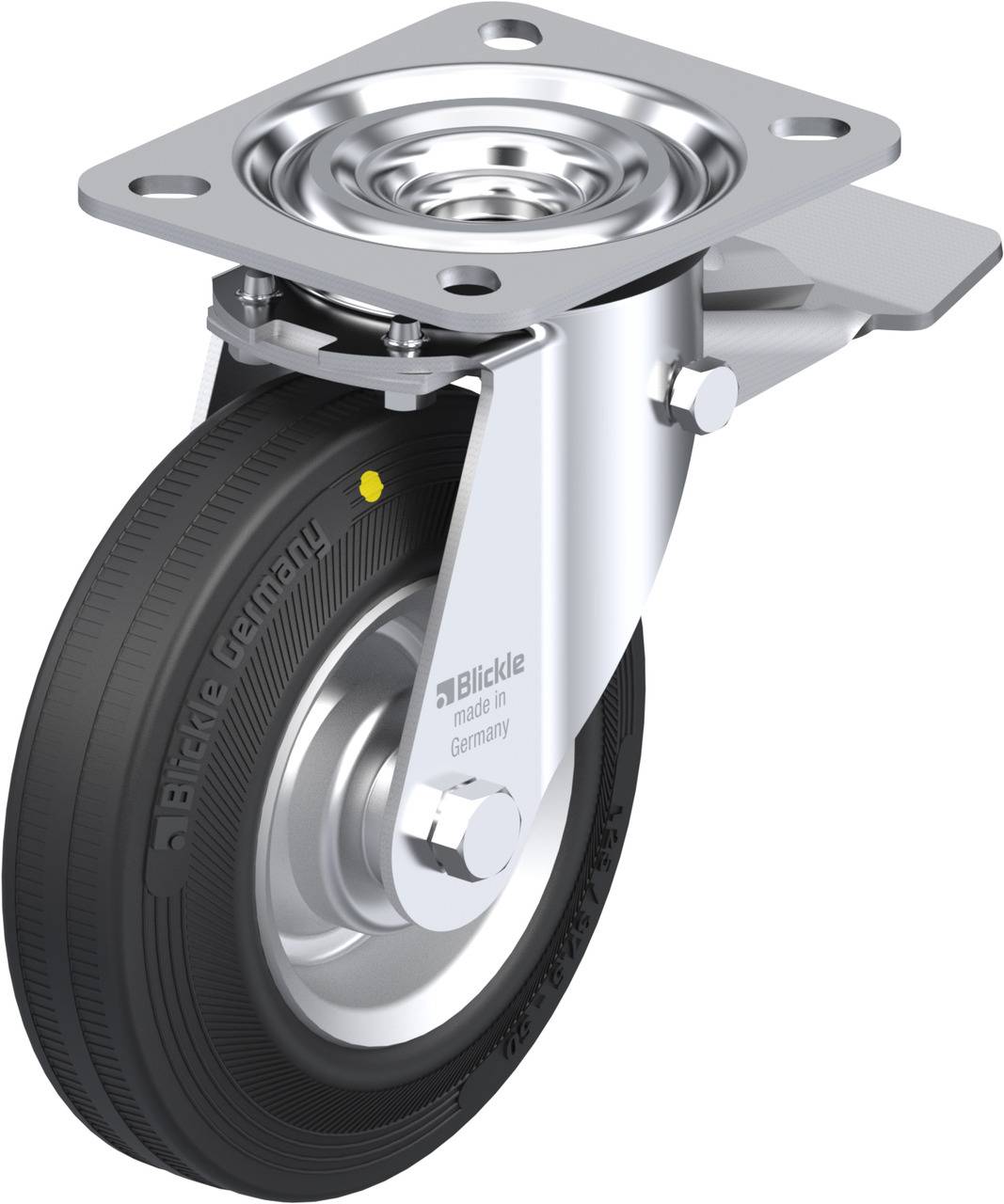 Blickle 56242 L-V 125R-ST-EL Forgóvillás görgő, rögzítővel KerékØ: 125 mm Teherbírás (max.): 100 kg 1 db