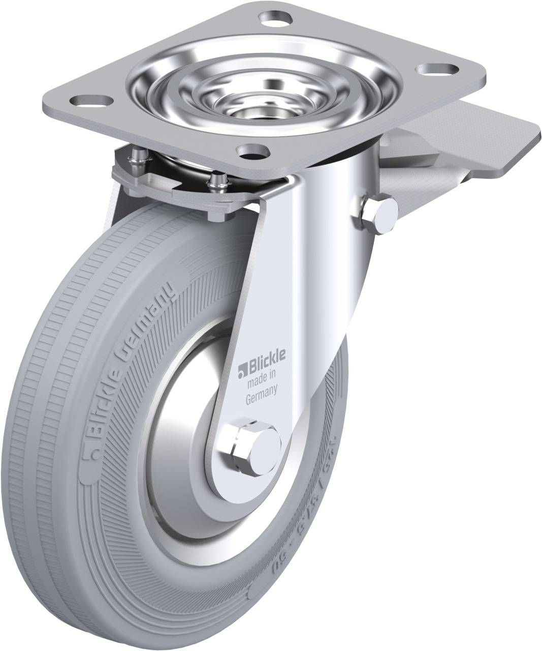 Blickle 59212 L-V 125R-ST-SG-FA Forgóvillás görgő, rögzítővel KerékØ: 125 mm Teherbírás (max.): 100 kg 1 db