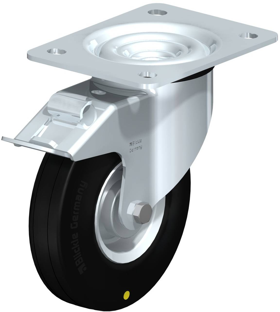 Blickle 849817 L-V 140R-FI-EL Forgóvillás görgő, rögzítővel KerékØ: 140 mm Teherbírás (max.): 115 kg 1 db