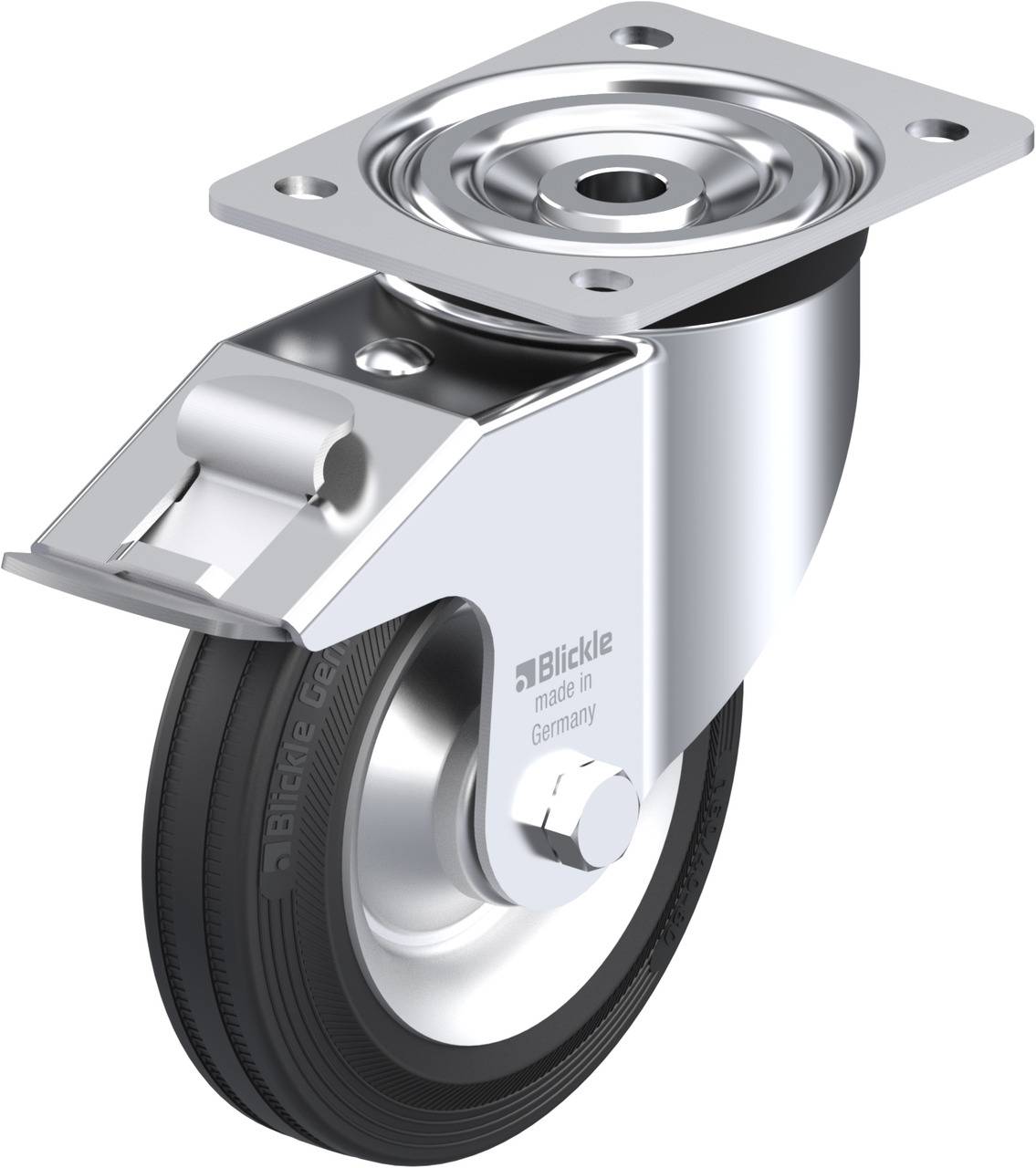 Blickle 37416 L-V 162R-FI Forgóvillás görgő, rögzítővel KerékØ: 160 mm Teherbírás (max.): 135 kg 1 db