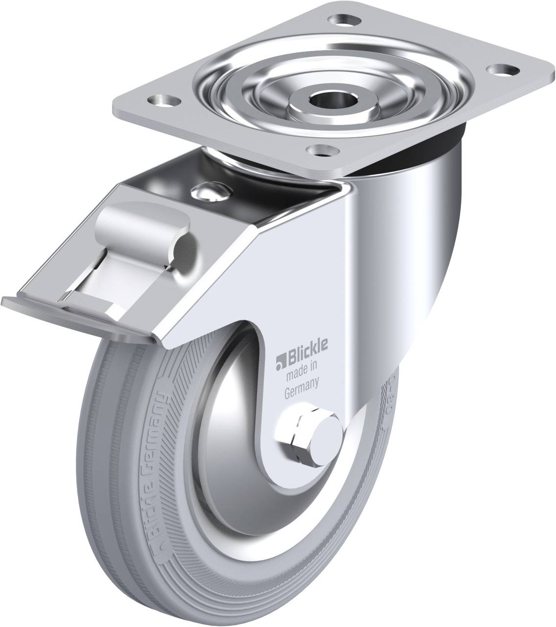Blickle 233155 L-V 162R-FI-SG-FA Forgóvillás görgő, rögzítővel KerékØ: 160 mm Teherbírás (max.): 135 kg 1 db