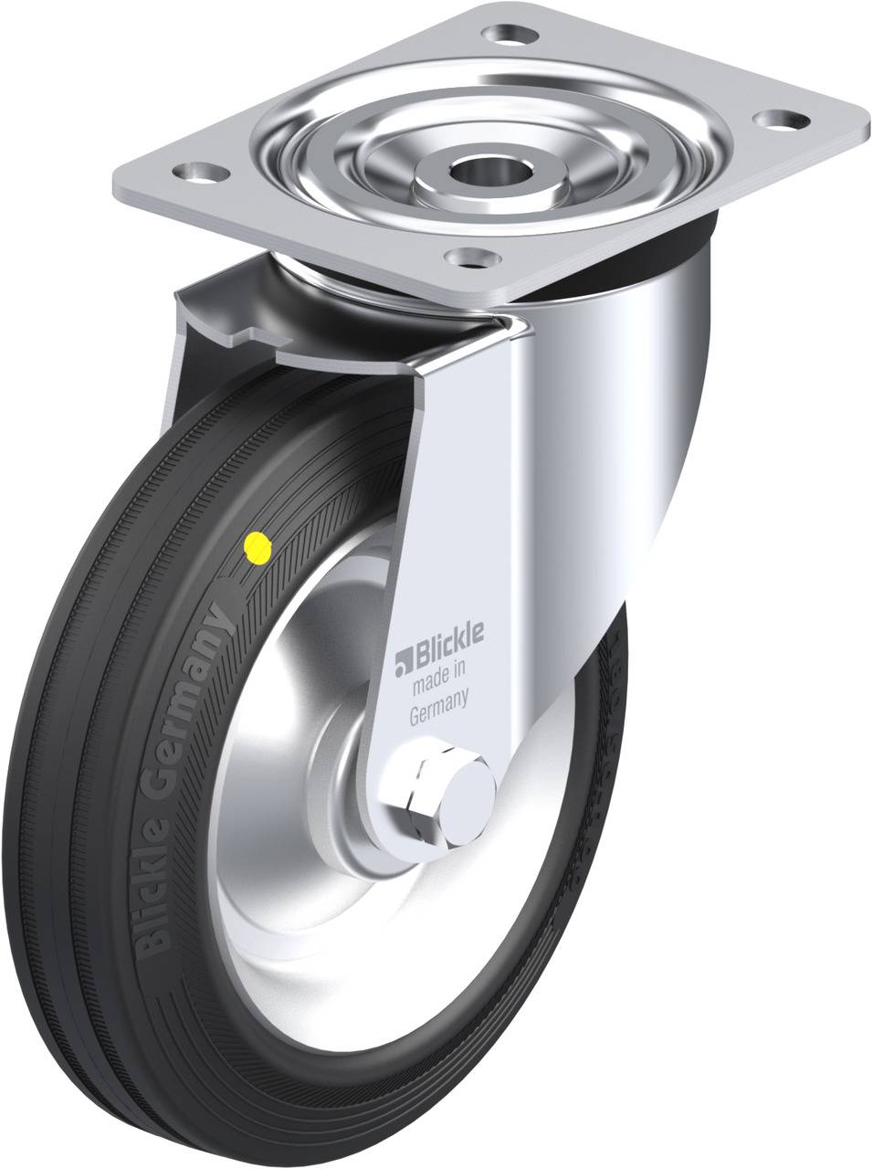 Blickle 86702 L-V 182R-EL Beálló görgő KerékØ: 180 mm Teherbírás (max.): 170 kg 1 db