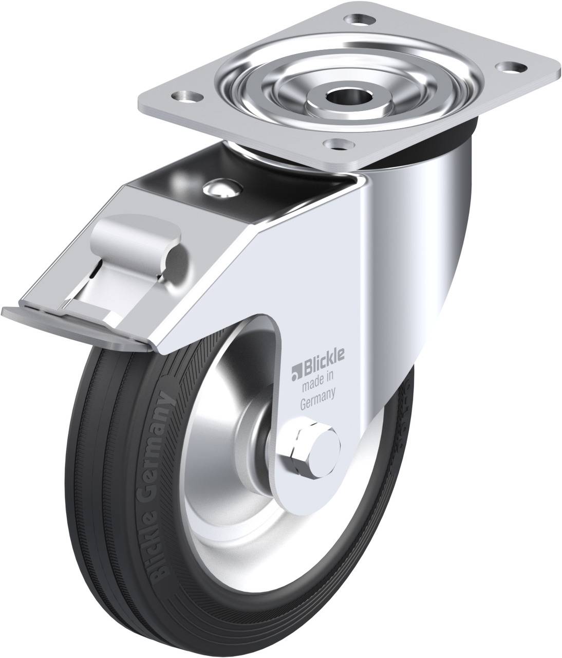 Blickle 68791 L-V 182R-FI Forgóvillás görgő, rögzítővel KerékØ: 180 mm Teherbírás (max.): 170 kg 1 db