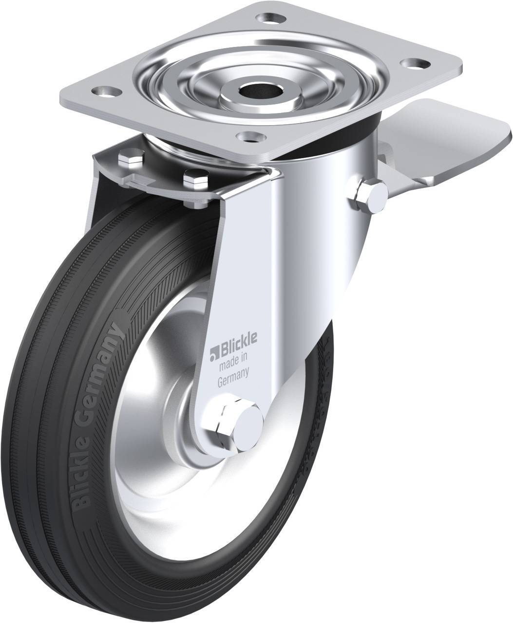 Blickle 50039 L-V 182R-ST Forgóvillás görgő, rögzítővel KerékØ: 180 mm Teherbírás (max.): 170 kg 1 db