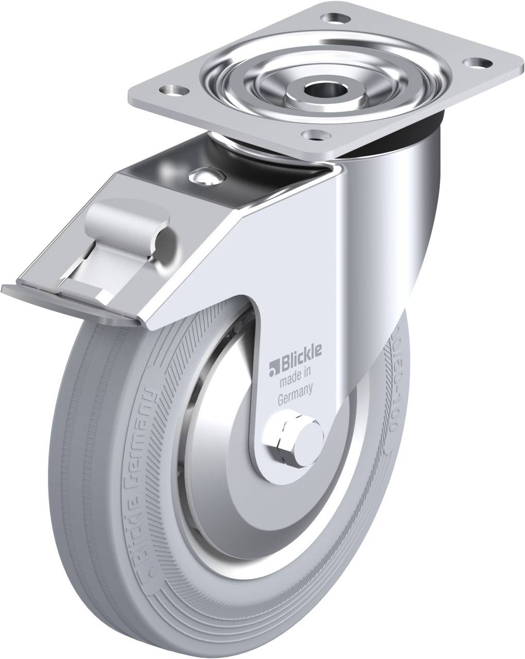 Blickle 399865 L-V 200K-FI-SG-FA Forgóvillás görgő, rögzítővel KerékØ: 200 mm Teherbírás (max.): 205 kg 1 db