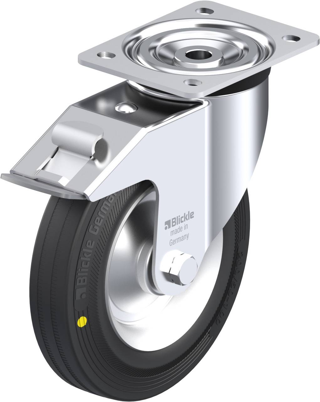 Blickle 39313 L-V 202R-FI-EL Forgóvillás görgő, rögzítővel KerékØ: 200 mm Teherbírás (max.): 205 kg 1 db