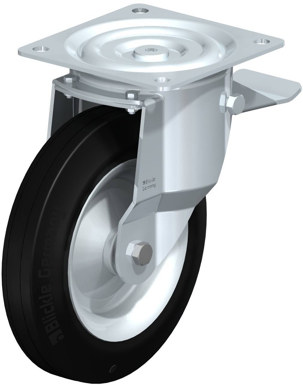 Blickle 19653 L-V 252R-ST-EL Forgóvillás görgő, rögzítővel KerékØ: 250 mm Teherbírás (max.): 295 kg 1 db