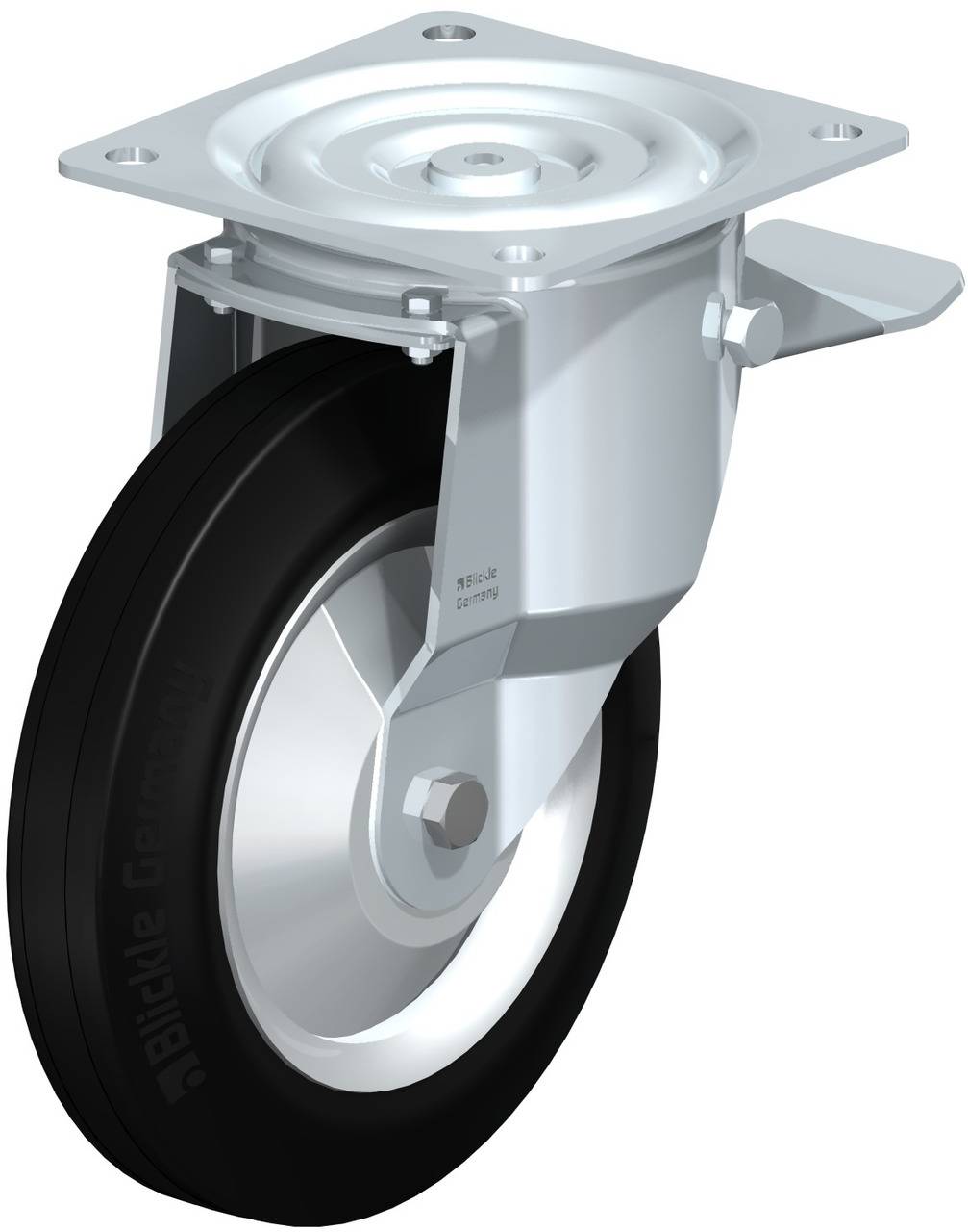 Blickle 455 L-V 252R-ST-FA Forgóvillás görgő, rögzítővel KerékØ: 250 mm Teherbírás (max.): 295 kg 1 db