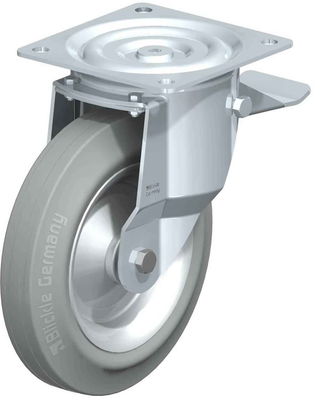 Blickle 675116 L-V 252R-ST-SG Forgóvillás görgő, rögzítővel KerékØ: 250 mm Teherbírás (max.): 295 kg 1 db