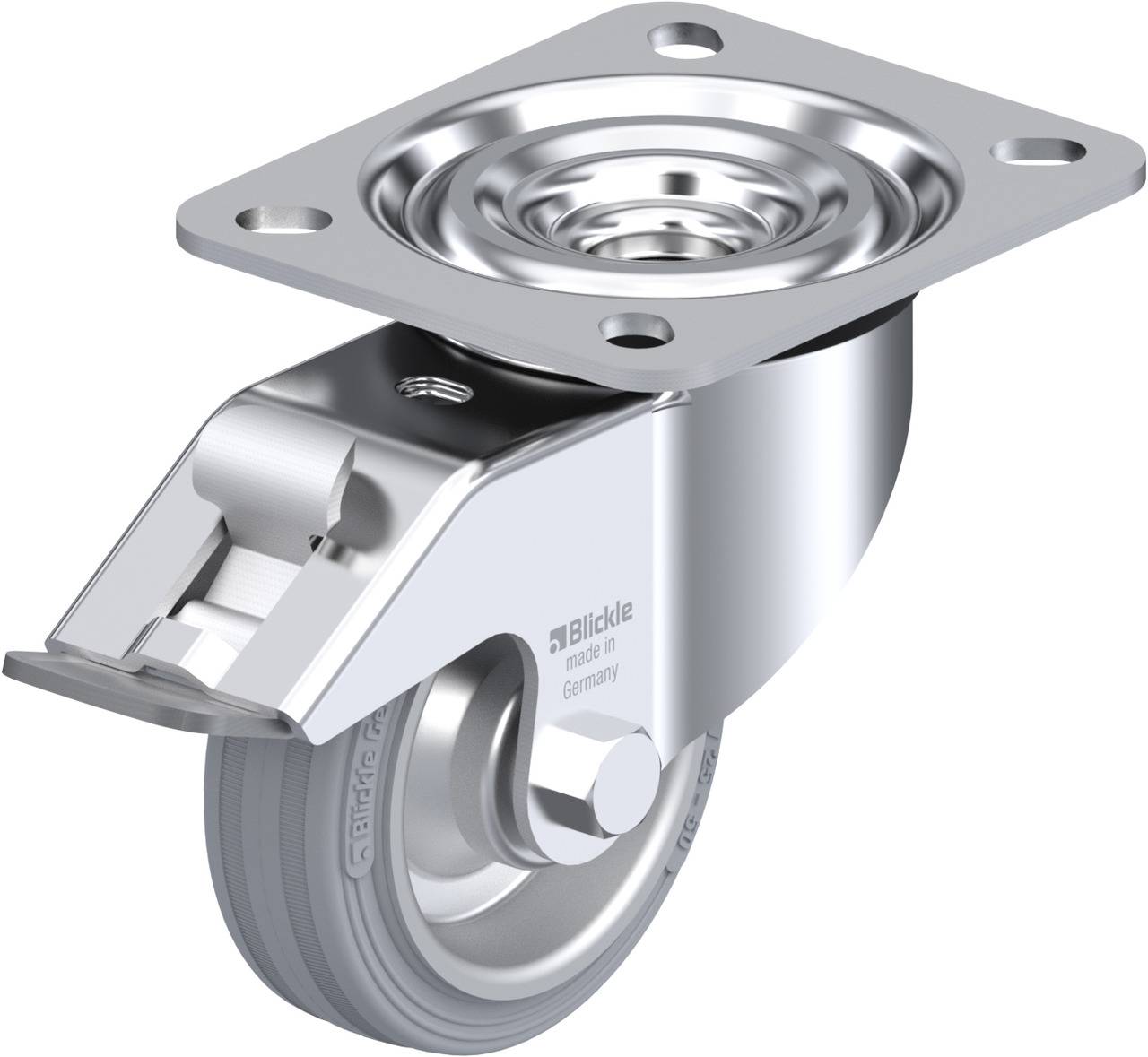 Blickle 300731 L-V 80R-FI-SG Forgóvillás görgő, rögzítővel KerékØ: 80 mm Teherbírás (max.): 50 kg 1 db