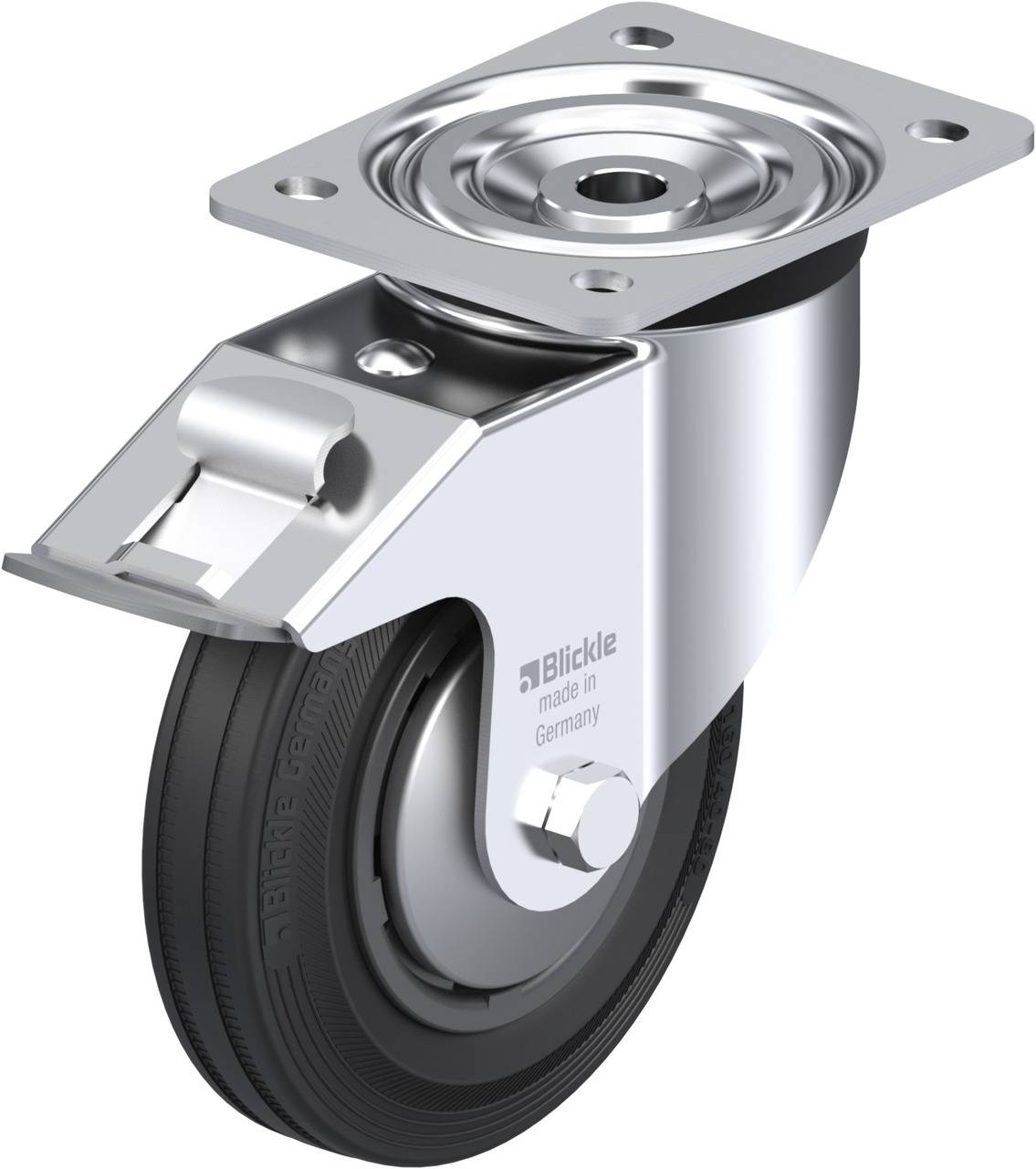 Blickle 68361 L-VPP 160R-FI-FA Forgóvillás görgő, rögzítővel KerékØ: 160 mm Teherbírás (max.): 135 kg 1 db