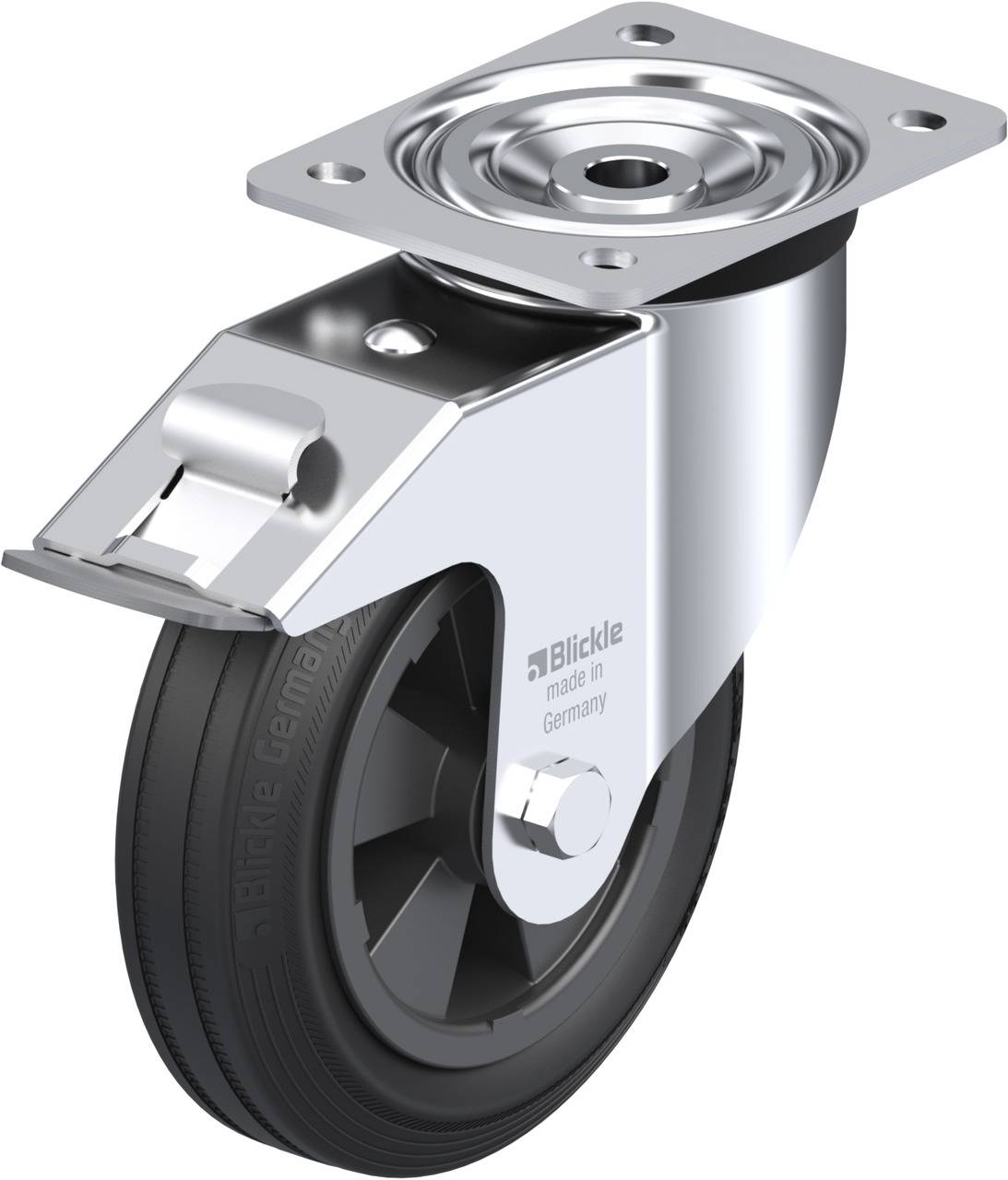 Blickle 101683 L-VPP 180R-FI Forgóvillás görgő, rögzítővel KerékØ: 180 mm Teherbírás (max.): 170 kg 1 db