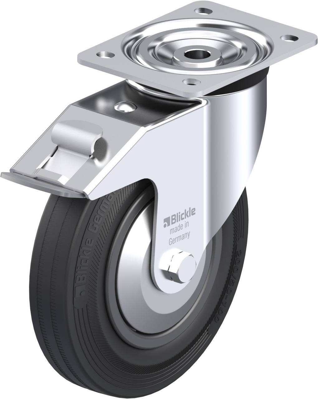 Blickle 383729 L-VPP 200G-FI-FA Forgóvillás görgő, rögzítővel KerékØ: 200 mm Teherbírás (max.): 205 kg 1 db