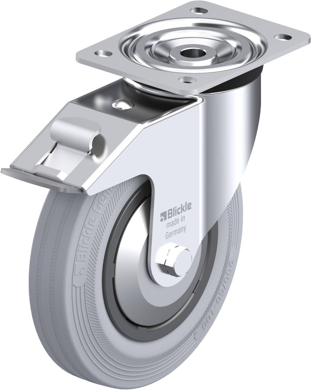Blickle 360727 L-VPP 200R-FI-SG-FA Forgóvillás görgő, rögzítővel KerékØ: 200 mm Teherbírás (max.): 205 kg 1 db