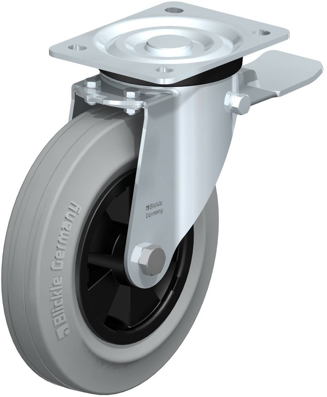 Blickle 85076 L-VPP 200R-ST-SG Forgóvillás görgő, rögzítővel KerékØ: 200 mm Teherbírás (max.): 205 kg 1 db