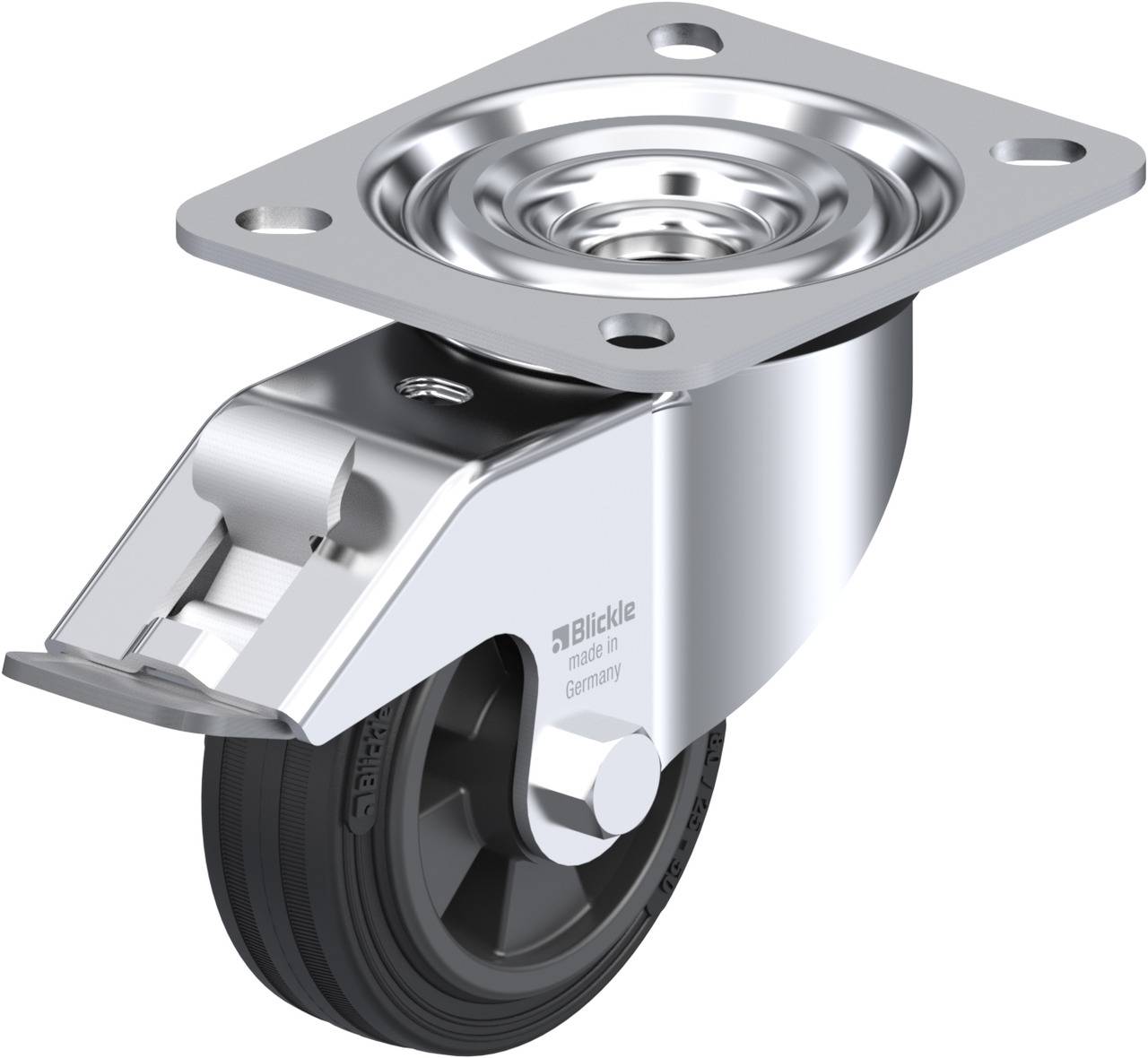 Blickle 300079 L-VPP 80R-FI Forgóvillás görgő, rögzítővel KerékØ: 80 mm Teherbírás (max.): 50 kg 1 db