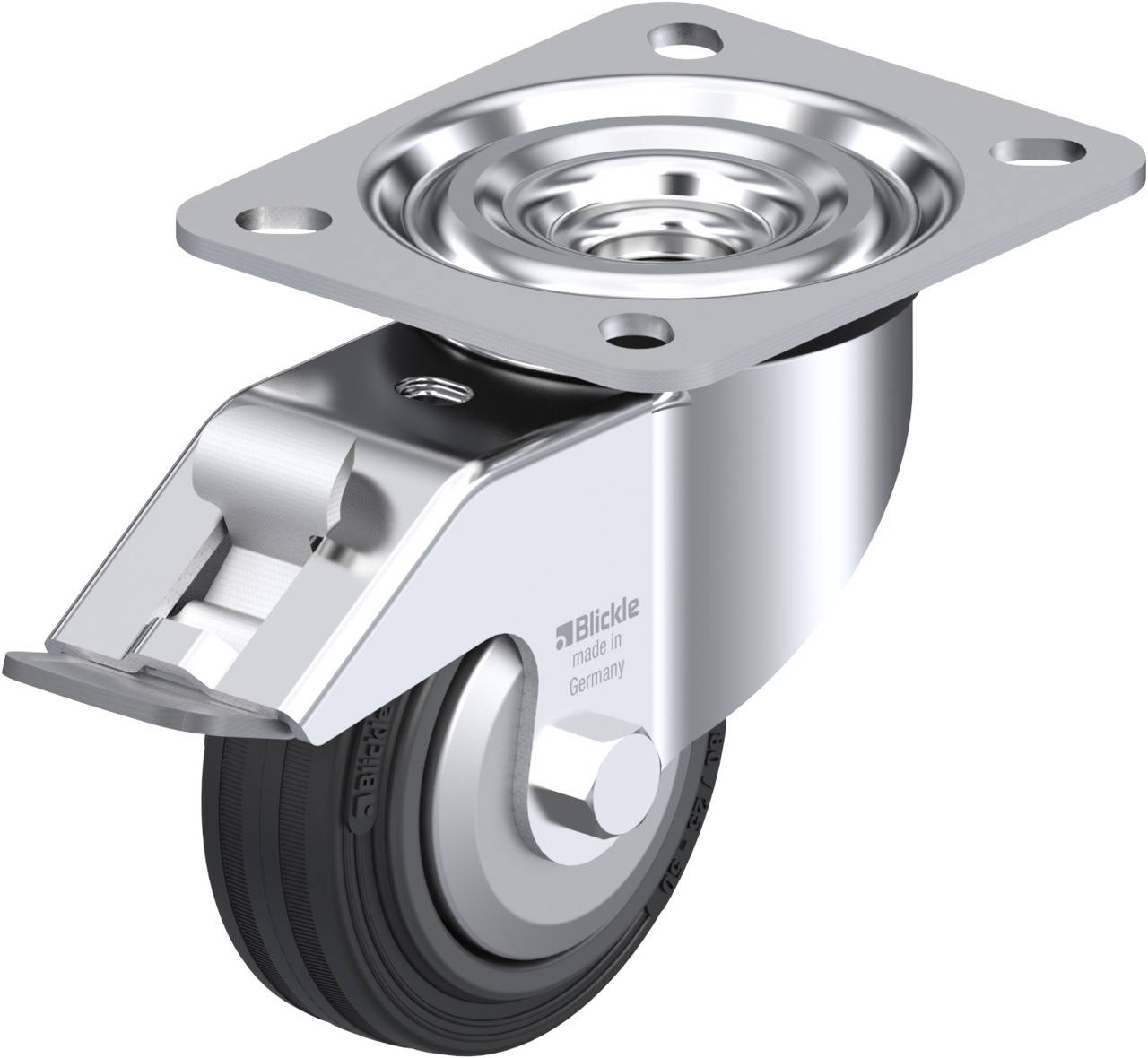 Blickle 596684 L-VPP 80R-FI-FA Forgóvillás görgő, rögzítővel KerékØ: 80 mm Teherbírás (max.): 50 kg 1 db