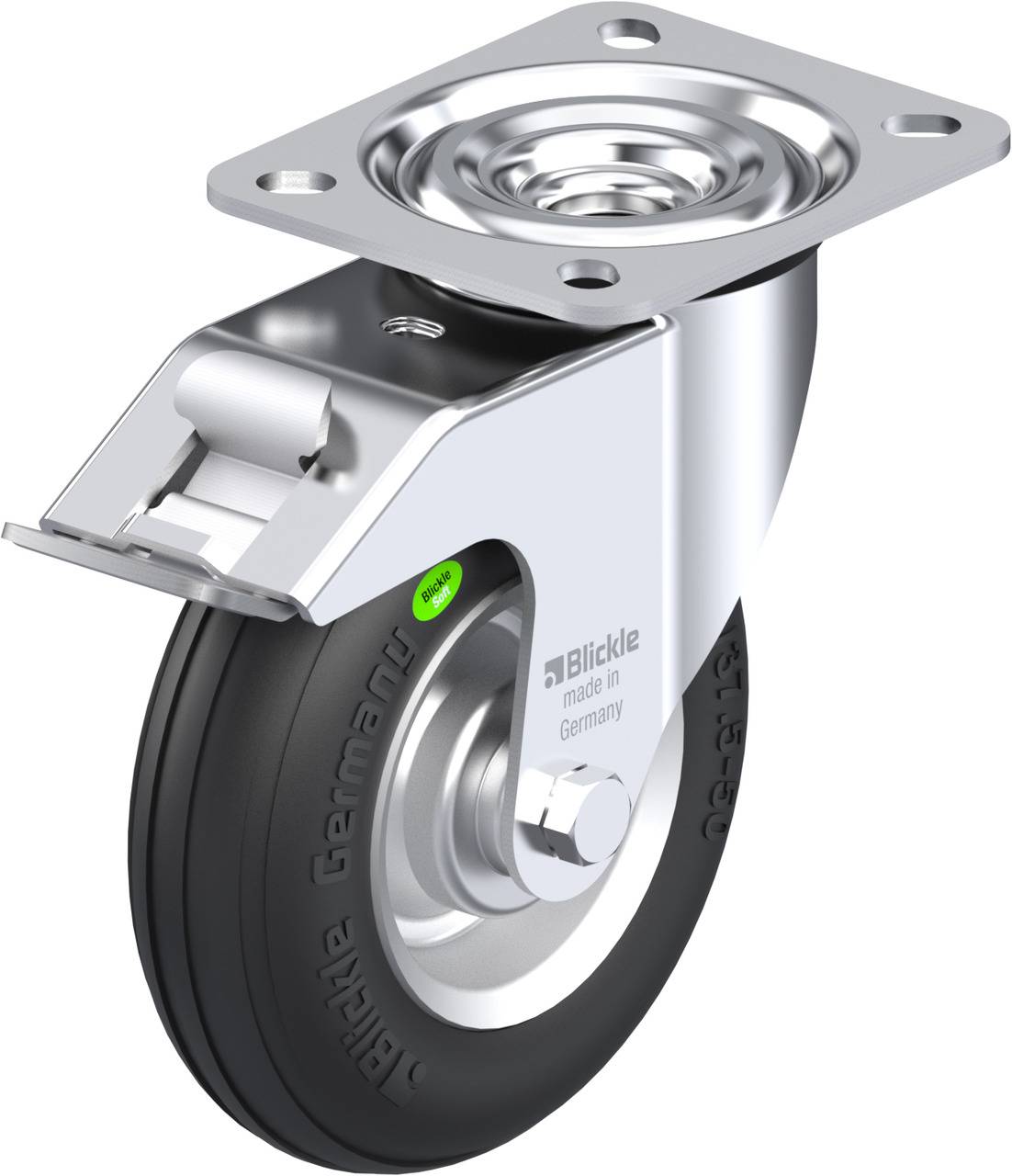 Blickle 608638 L-VW 125R-FI Forgóvillás görgő, rögzítővel KerékØ: 125 mm Teherbírás (max.): 50 kg 1 db