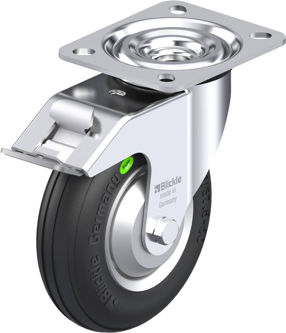 Blickle 749556 L-VW 125R-FI-FA Forgóvillás görgő, rögzítővel KerékØ: 125 mm Teherbírás (max.): 50 kg 1 db