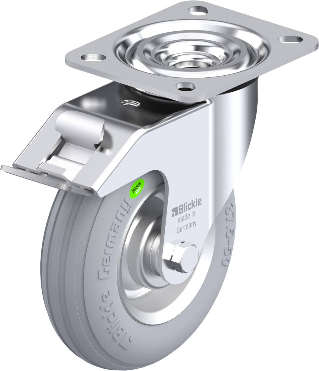 Blickle 534099 L-VW 125R-FI-SG Forgóvillás görgő, rögzítővel KerékØ: 125 mm Teherbírás (max.): 50 kg 1 db