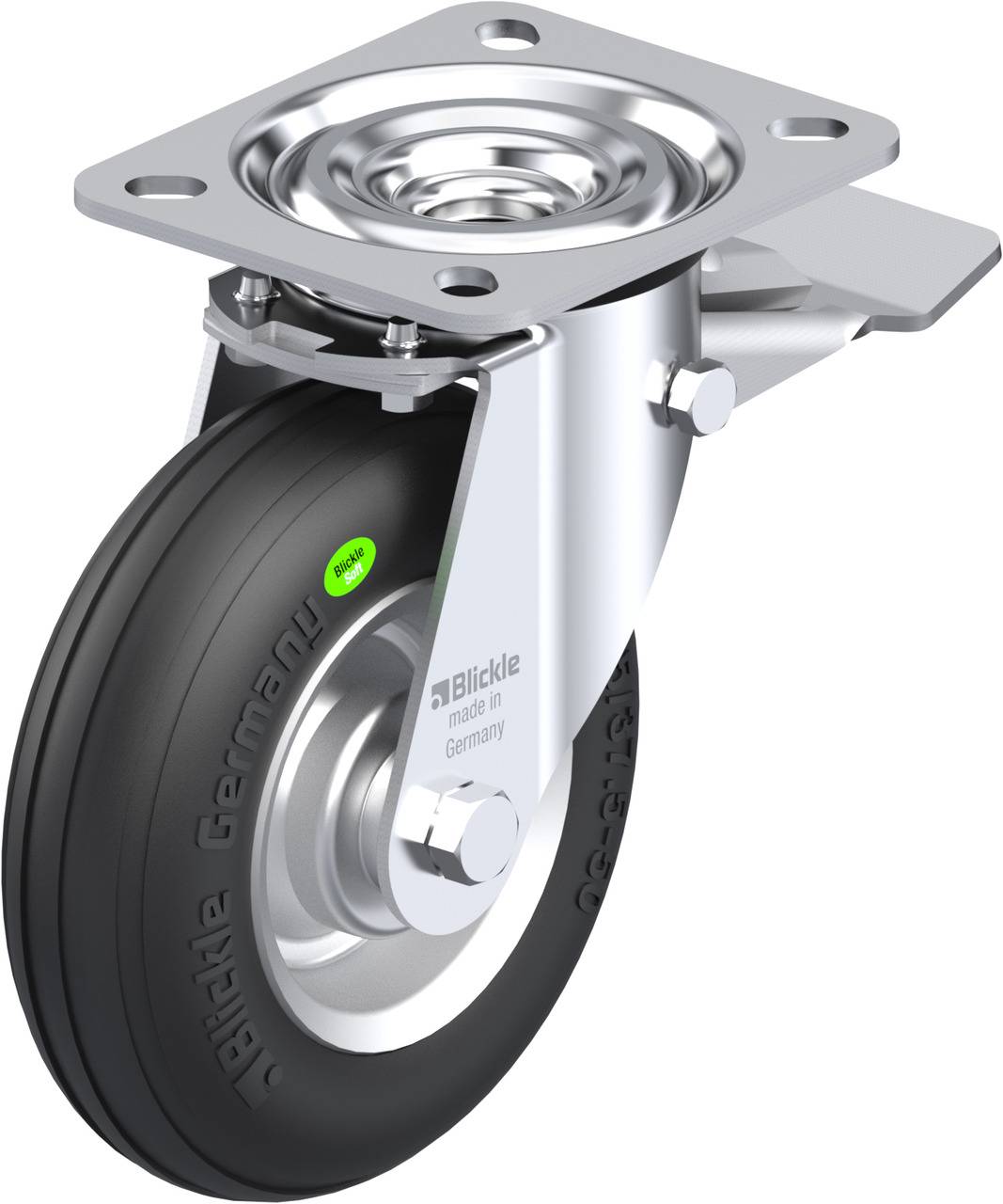 Blickle 561803 L-VW 125R-ST Forgóvillás görgő, rögzítővel KerékØ: 125 mm Teherbírás (max.): 50 kg 1 db