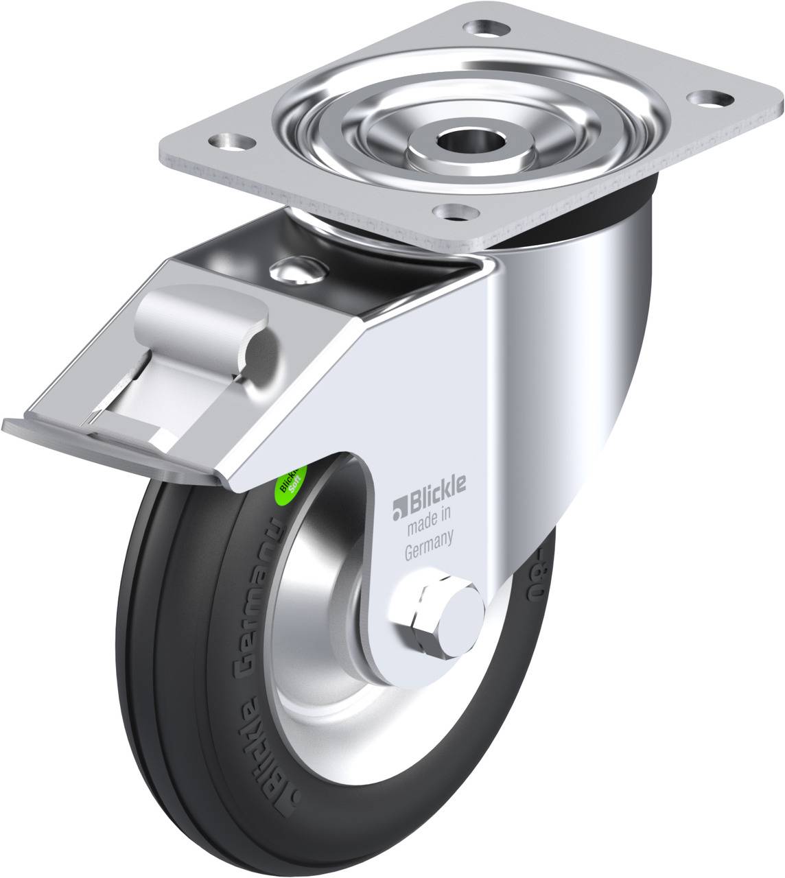 Blickle 609396 L-VW 162R-FI Forgóvillás görgő, rögzítővel KerékØ: 160 mm Teherbírás (max.): 70 kg 1 db