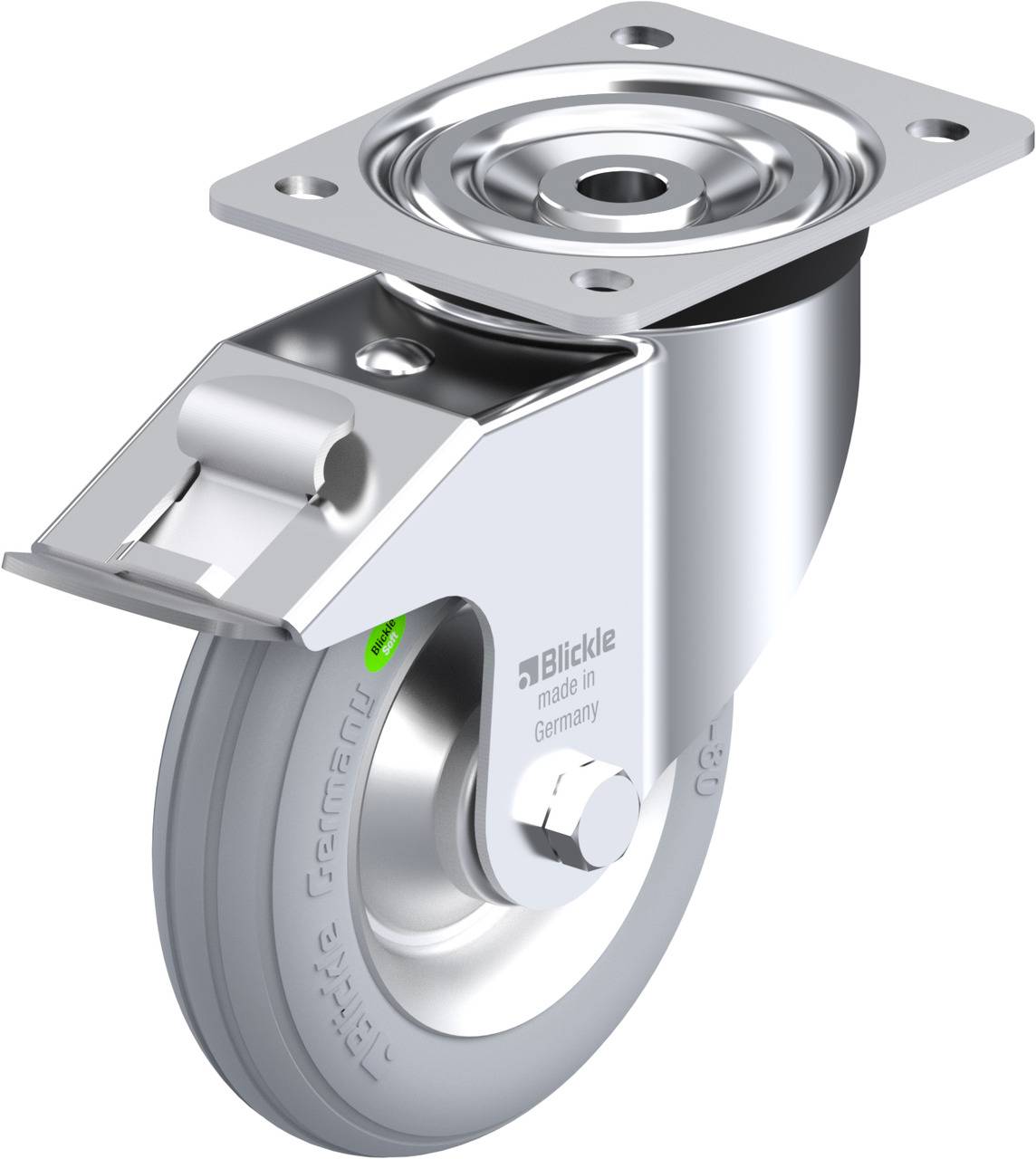 Blickle 609040 L-VW 162R-FI-SG Forgóvillás görgő, rögzítővel KerékØ: 160 mm Teherbírás (max.): 70 kg 1 db
