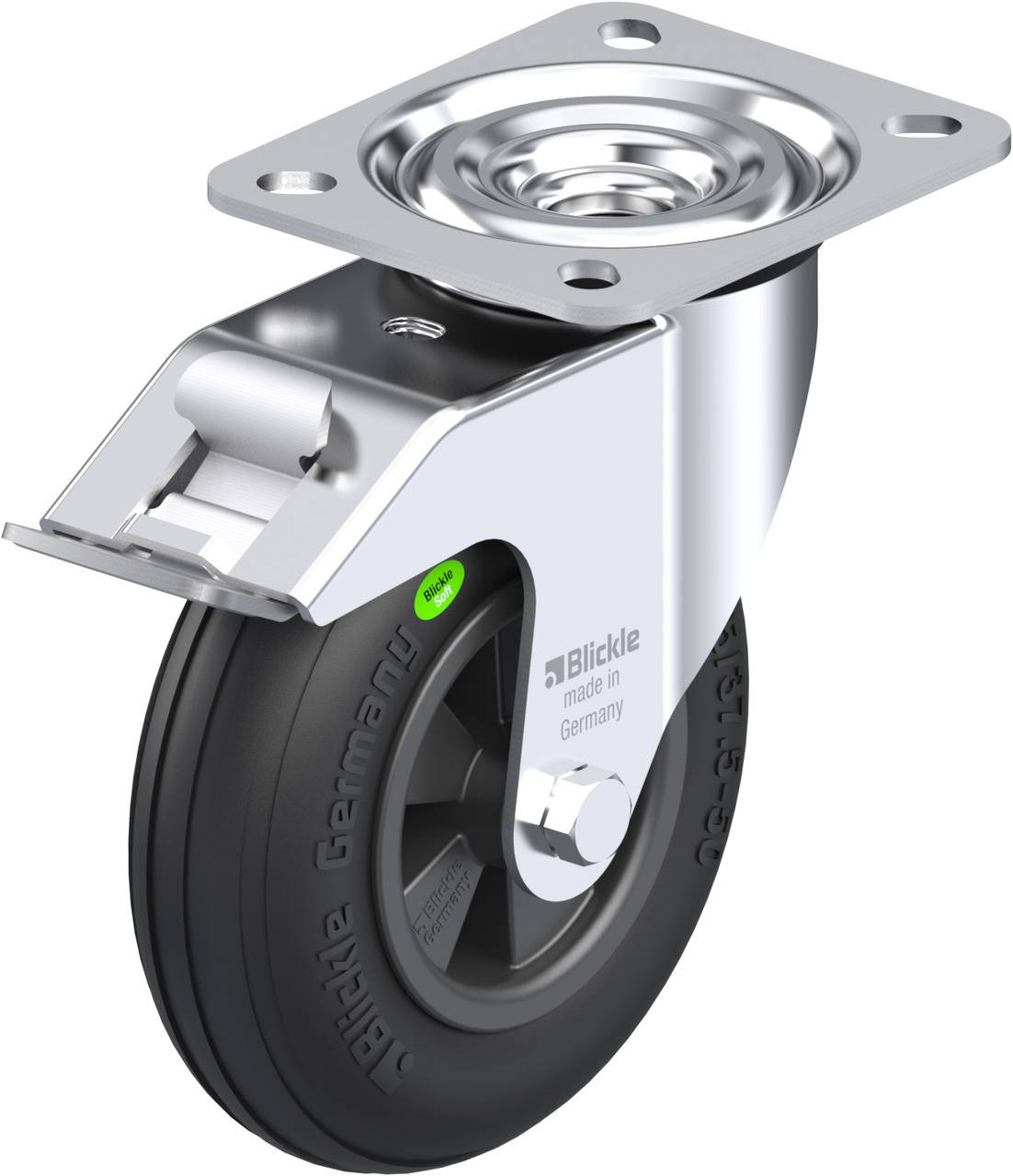 Blickle 612671 L-VWPP 125G-FI Forgóvillás görgő, rögzítővel KerékØ: 125 mm Teherbírás (max.): 50 kg 1 db
