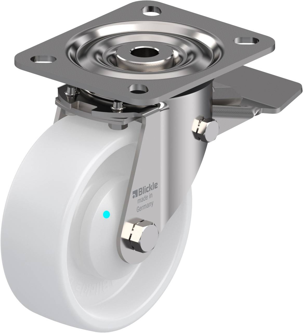 Blickle 853715 LX-PO 100KAD-ST Forgóvillás görgő, rögzítővel KerékØ: 100 mm Teherbírás (max.): 250 kg 1 db