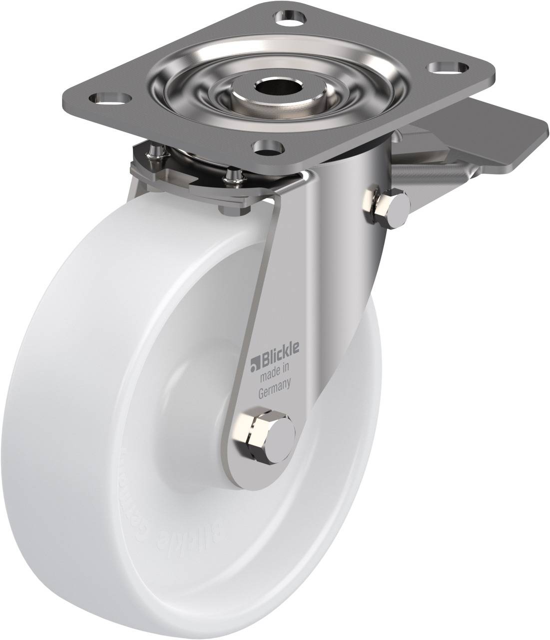 Blickle 853716 LX-PO 125XR-ST Forgóvillás görgő, rögzítővel KerékØ: 125 mm Teherbírás (max.): 250 kg 1 db
