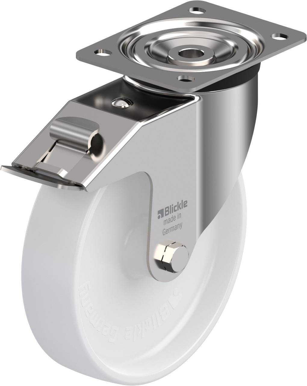 Blickle 9738 LX-PO 200G-FI Forgóvillás görgő, rögzítővel KerékØ: 200 mm Teherbírás (max.): 400 kg 1 db