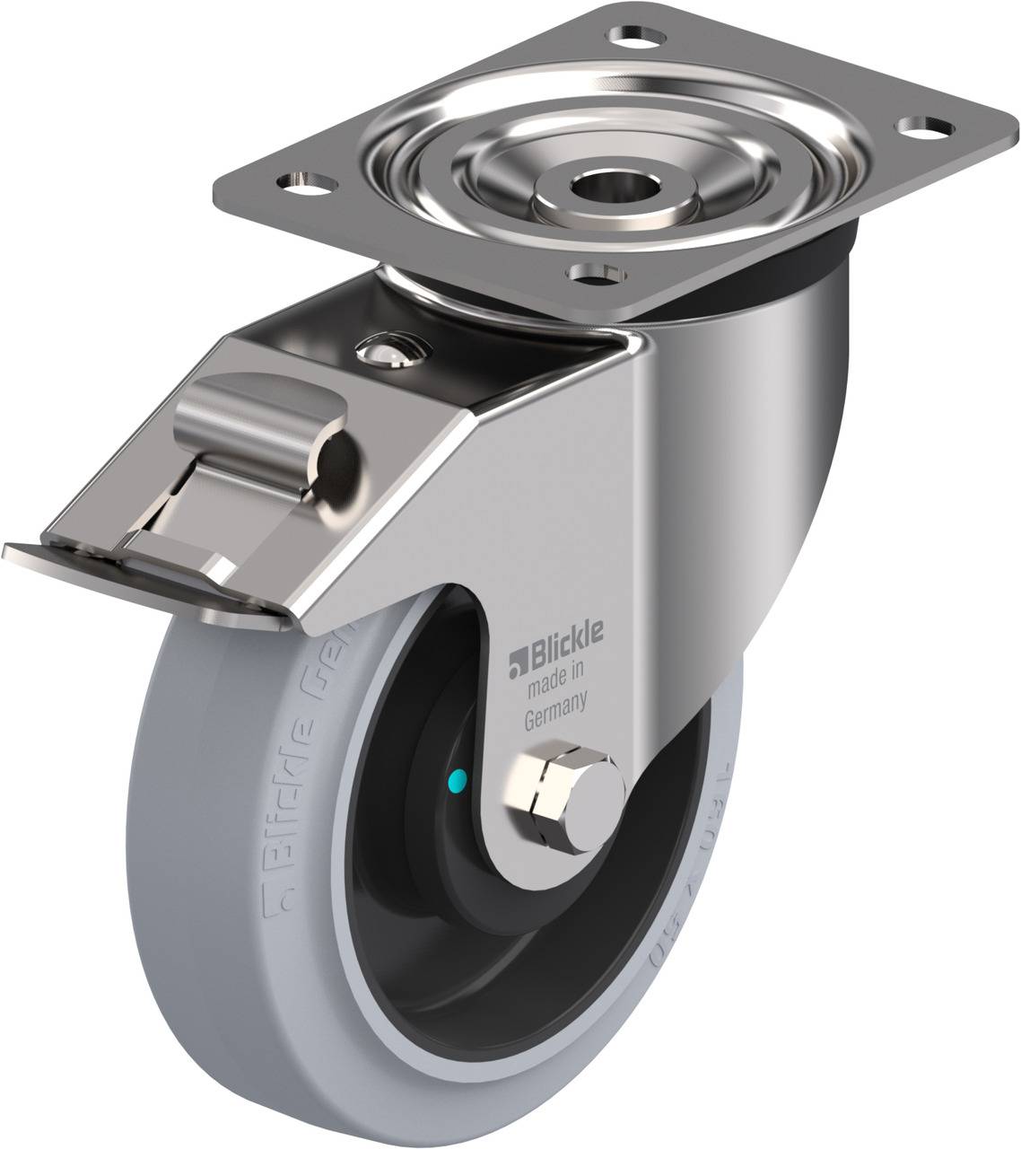 Blickle 252379 LX-POEV 160KAD-FI-SG Forgóvillás görgő, rögzítővel KerékØ: 160 mm Teherbírás (max.): 400 kg 1 db