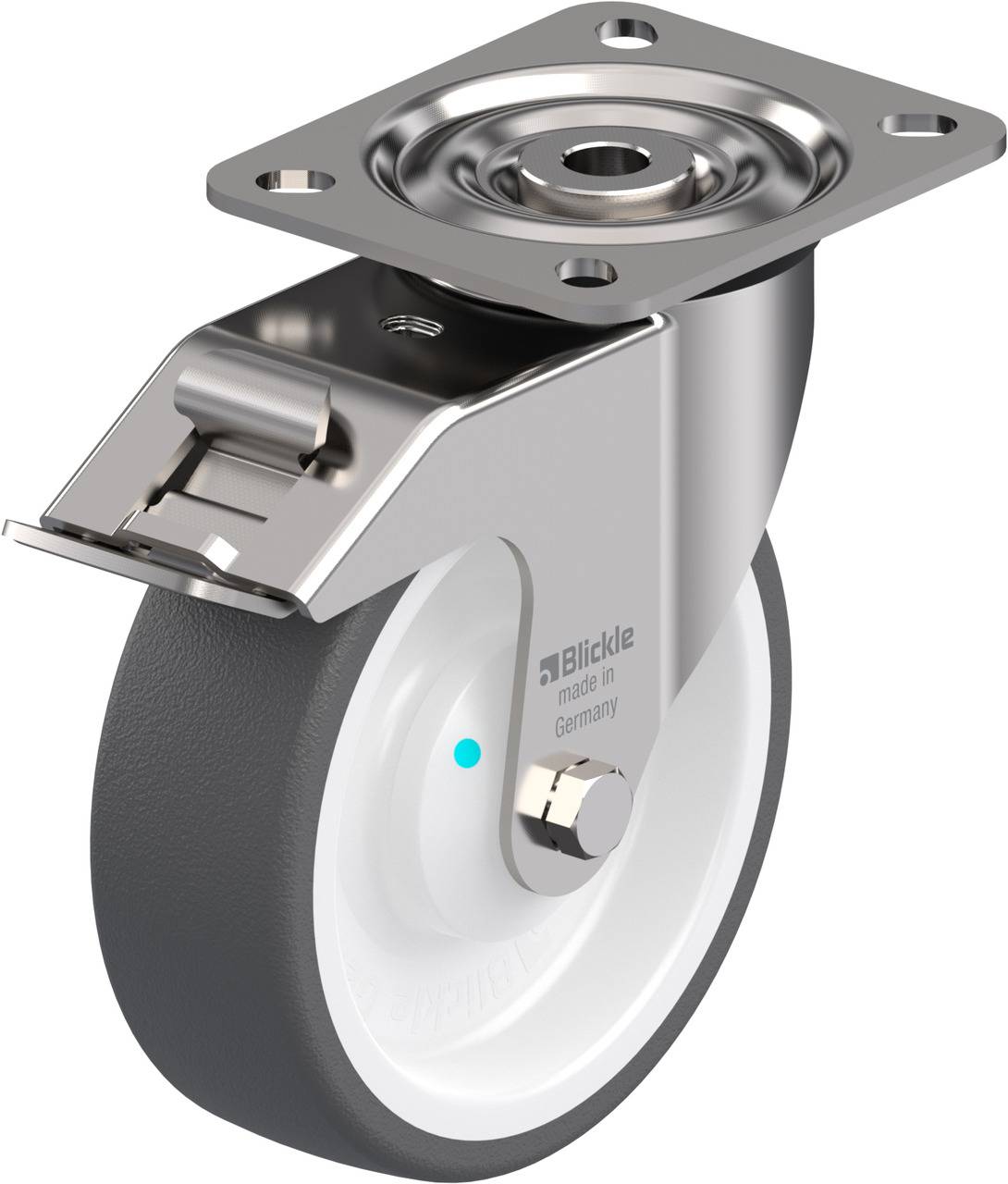 Blickle 761556 LX-POTH 125KAD-FI Forgóvillás görgő, rögzítővel KerékØ: 125 mm Teherbírás (max.): 250 kg 1 db