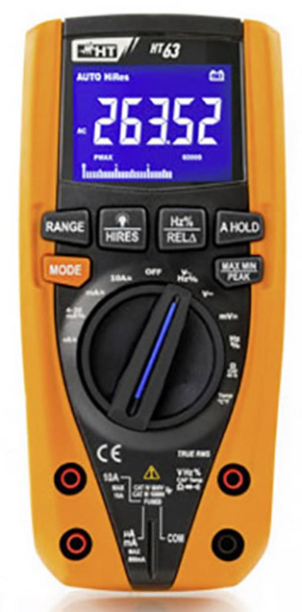 HT Instruments HT63 Kézi multiméter Kalibráció (ISO) digitális  CAT III 1000 V, CAT IV 600 V Kijelző (digitek): 6000