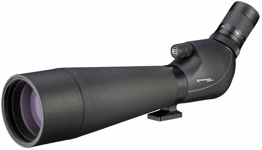 Egy fekete spektív nagy objektívvel és forgatható okulárral, amely alkalmas madármegfigyelésre és tájfigyelésre.