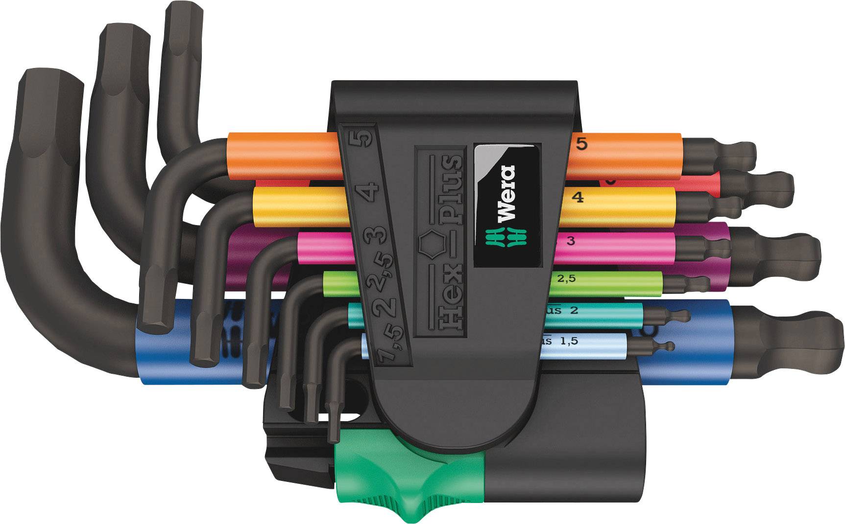 Wera 950/9 Hex-Plus Multicolour 2 Belső hatlap Hajlított csavarhúzó készlet 1.5 mm, 2 mm, 2.5 mm, 3 mm, 4 mm, 5 mm, 6 mm