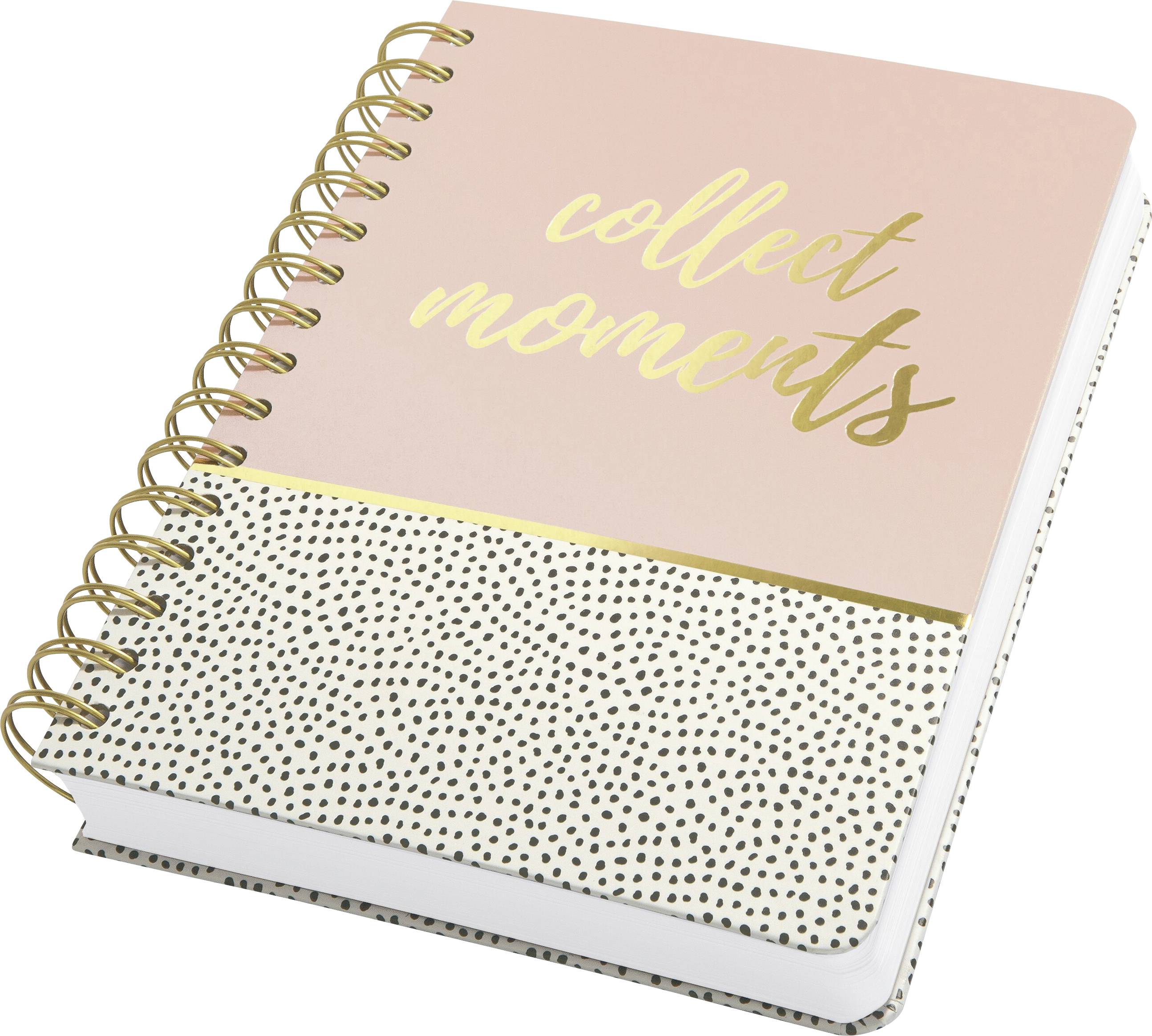 Sigel Jolie® sweet dots JN601 Carnet à spirales linéature de trame à points (quadrillage à points) blanc, noir, rose Nombre de pages: 120 feuille(s) DIN A5