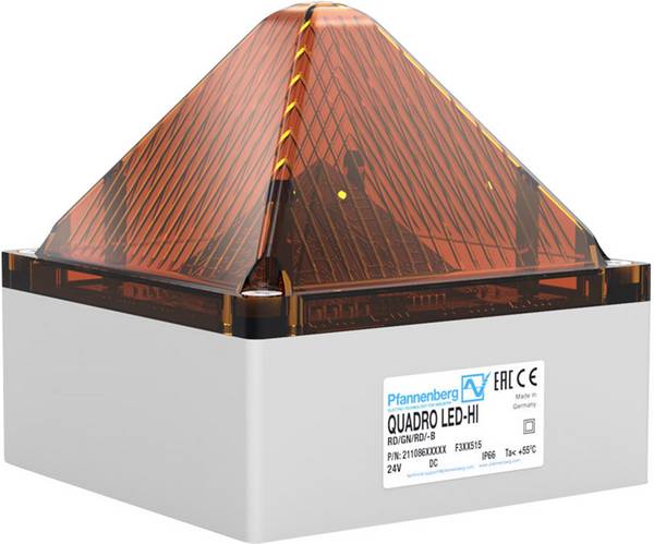 Pfannenberg Jelzőlámpa  QUADRO LED HI DC AM 21108634000 Narancs Narancs Villogó fény, Villanófény, Tartós fény 24 V/DC