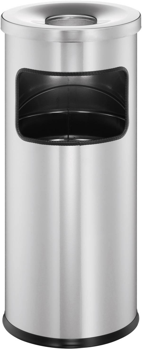 Durable DURABLE - Asch-/Mülleimer - rund - 17 L - Metall 333223 Szemeteskosár 17 l Fém (Ø x Ma) 250 mm x 630 mm Ezüst Hamutállal 1 db