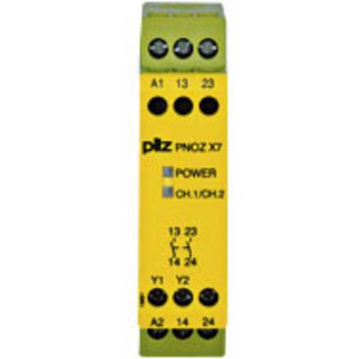 Biztonsági kapcsolókészülék PNOZ X7 24VACDC 2n/o PILZ 2 záró (Sz x Ma x Mé) 22.5 x 87 x 121 mm 1 db