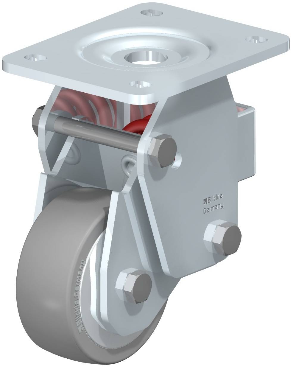 Blickle 853744 BHF-ALTH 101K-3-AS-FA Bakgörgő, rugós KerékØ: 100 mm Teherbírás (max.): 350 kg 1 db