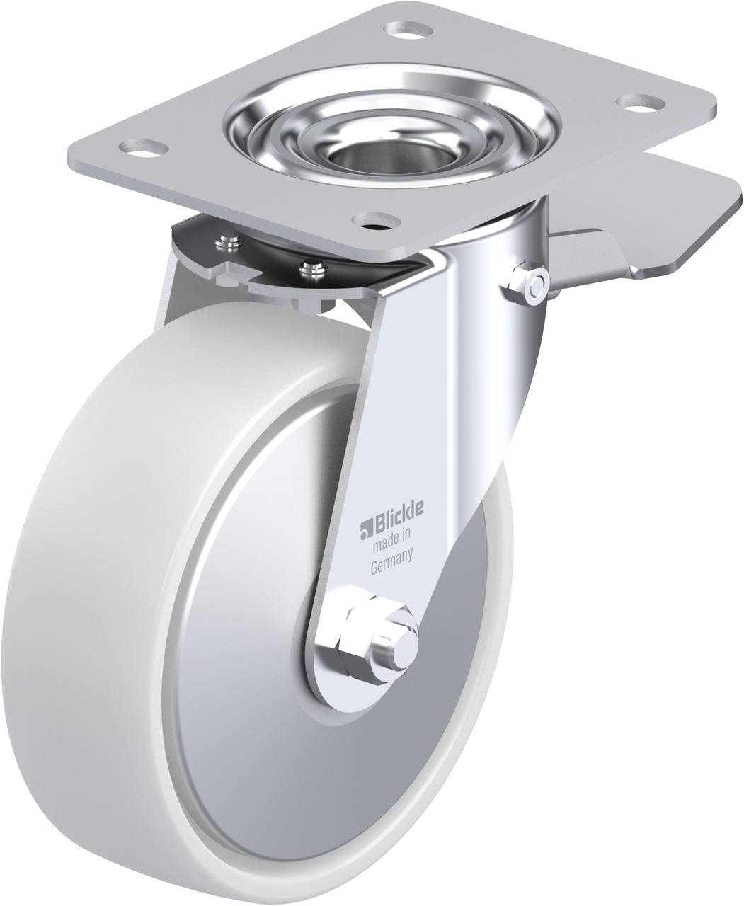 Blickle 749569 LE-PO 150G-ST-FA Forgóvillás görgő, rögzítővel KerékØ: 150 mm Teherbírás (max.): 300 kg 1 db