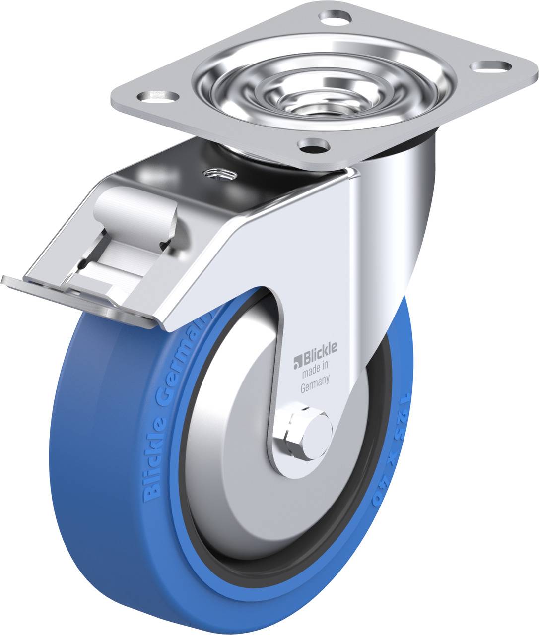 Blickle 850111 LE-POEV 125G-FI-SB-FA Forgóvillás görgő, rögzítővel KerékØ: 125 mm Teherbírás (max.): 150 kg 1 db