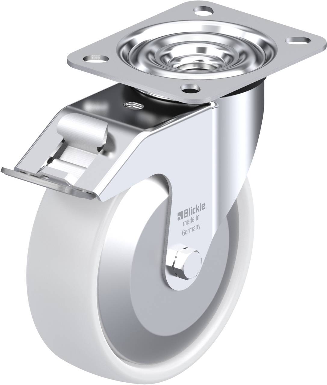 Blickle 762853 LE-PPN 125R-FI-FA Forgóvillás görgő, rögzítővel KerékØ: 125 mm Teherbírás (max.): 150 kg 1 db
