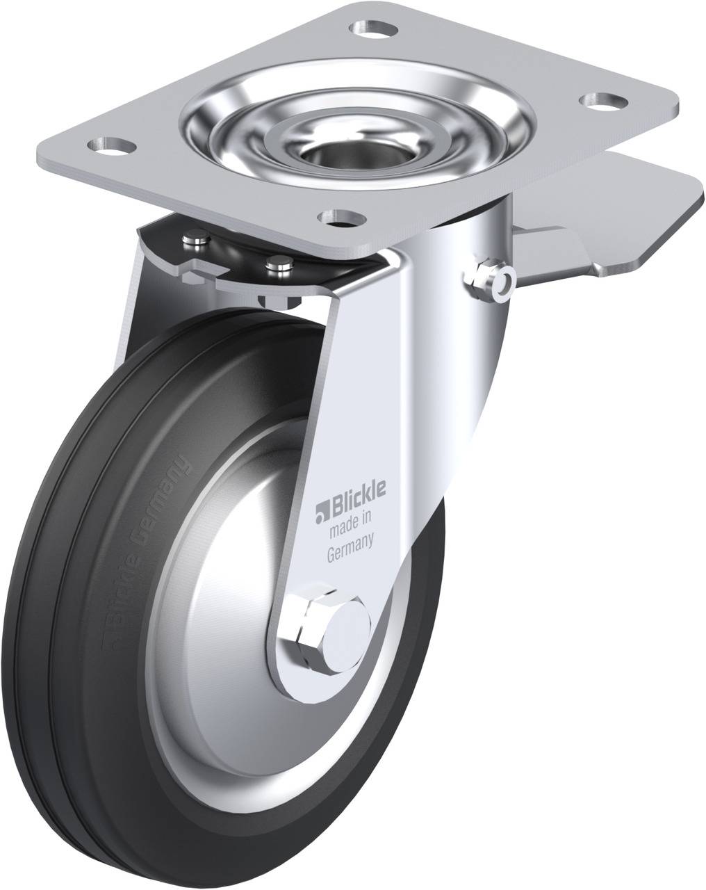 Blickle 749708 LE-VE 150R-ST-FA Forgóvillás görgő, rögzítővel KerékØ: 150 mm Teherbírás (max.): 135 kg 1 db