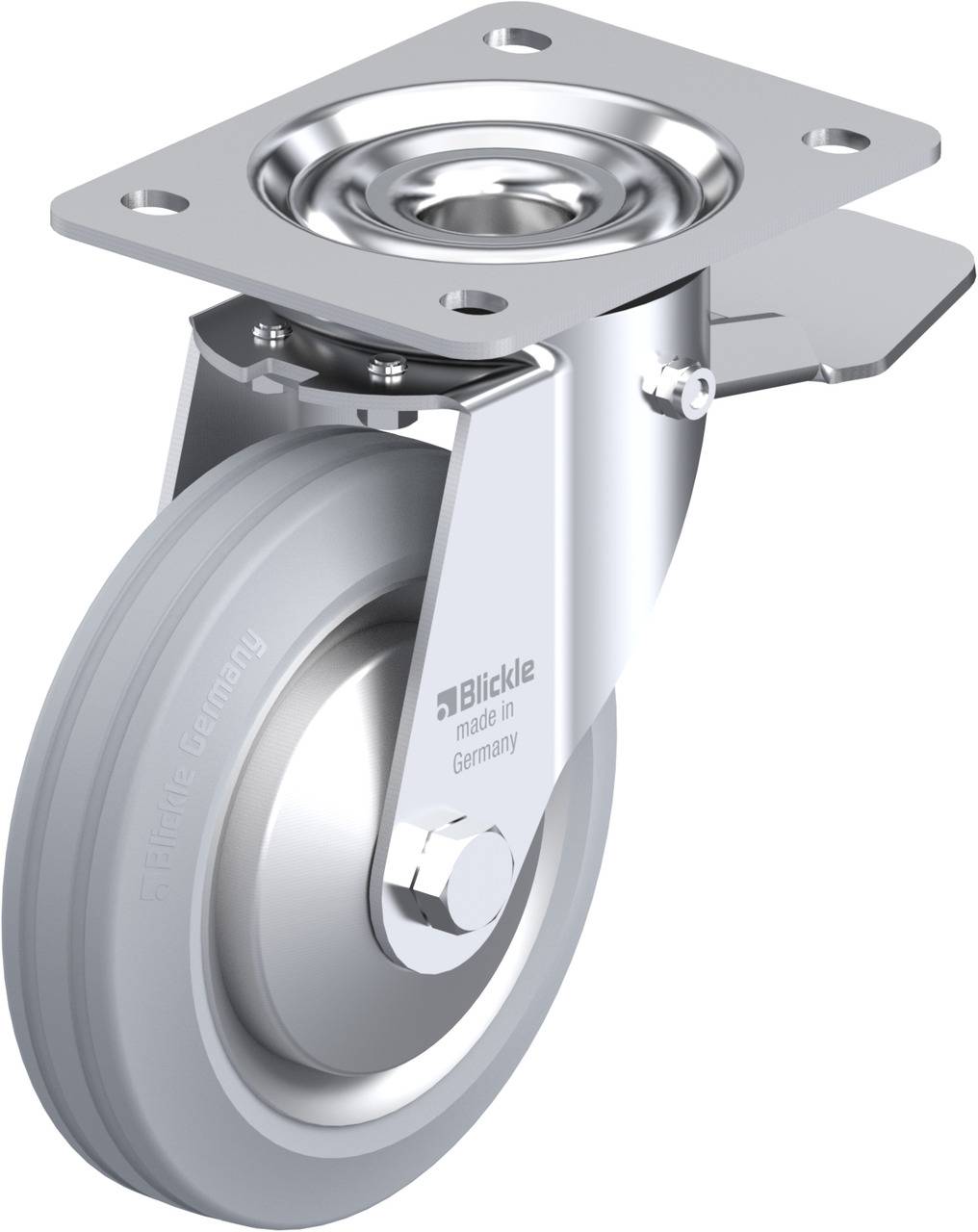 Blickle 749710 LE-VE 150R-ST-SG-FA Forgóvillás görgő, rögzítővel KerékØ: 150 mm Teherbírás (max.): 135 kg 1 db