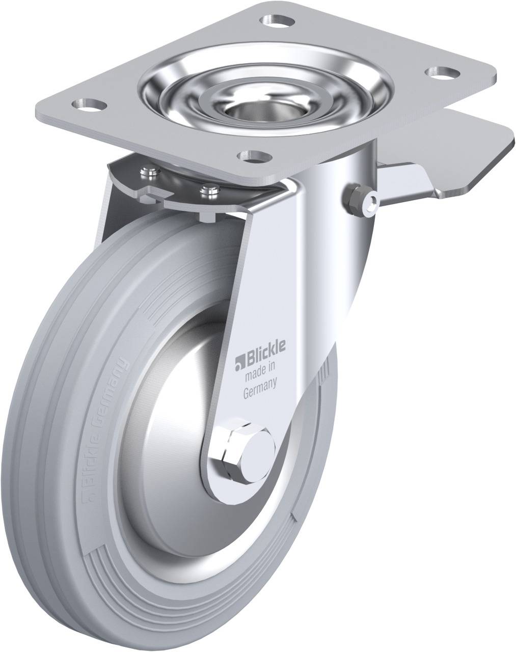 Blickle 749712 LE-VE 160R-ST-SG-FA Forgóvillás görgő, rögzítővel KerékØ: 160 mm Teherbírás (max.): 135 kg 1 db