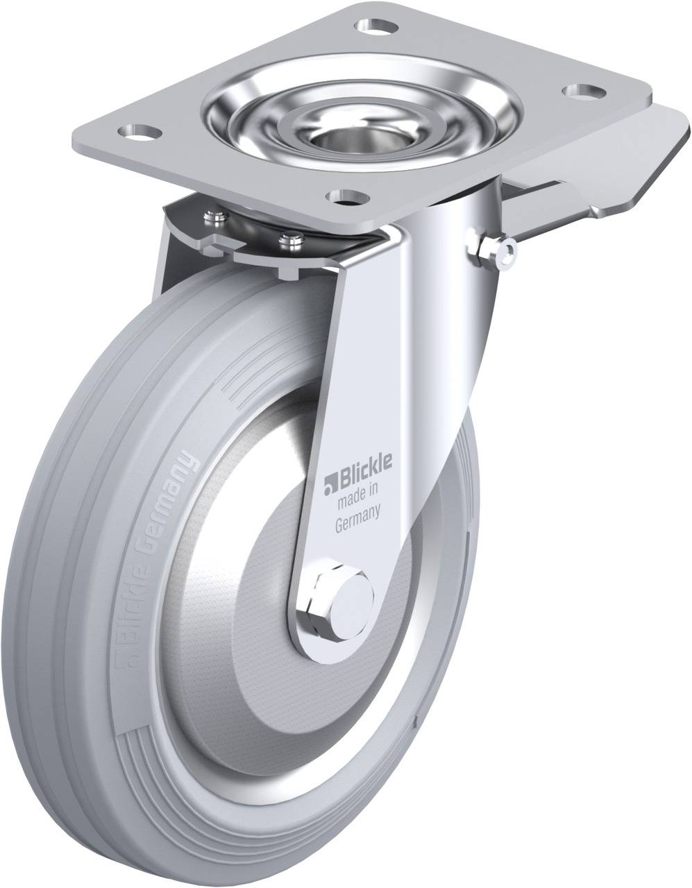 Blickle 749717 LE-VE 180R-ST-SG-FA Forgóvillás görgő, rögzítővel KerékØ: 180 mm Teherbírás (max.): 170 kg 1 db